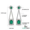 Luxury Emerald cut Emerald and Diamond Dangle Earrings – 14K Gold Statement Jewelry