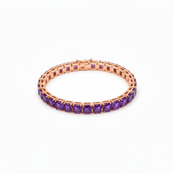 Doppelter Smaragd-Ring in offenem Design aus 14 Karat Gold – Band mit quadratisch und rund geschliffenen grünen Edelsteinen