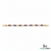 Natural Tanzanite and Diamond Link Bracelet Fine Gold Jewelry