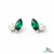 Marquise Cut Emerald & Pearl Stud Earrings – Green Gemstone Minimalist Fine Jewelry