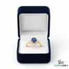 Oval Cut Sapphire Diamond Engagement Ring in 14k and 18k Gold -sapphire engagement ring