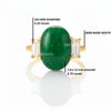 6.70 Carat Oval Shape Cabochon Natural Green Emerald And baguettes Diamond Engagement Ring 14k Solid Gold Ring
