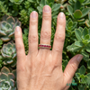 Natürlicher Rubin- und Diamant-Eulenring aus massivem 18-karätigem Gold, eleganter Eulenform-Ring