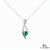 Oval Shape Natural Green Emerald & Diamond Twist Pendant - Green Gemstone Jewelry