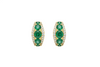 14k Solid Gold Emerald and Diamond Hoop Earrings: May Birthstone Gift