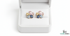 Multicolor Sapphire & Gemstone Flower Stud Earrings – Floral Diamond Accent Earrings for Women
