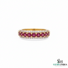 Luxury Round Natural Ruby Diamond Eternity Band for Women Eternity Ring for Her