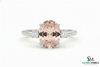 Minimalist Oval Morganite & Diamond Ring - Pink Gemstone Ring