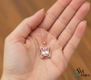 Elegant Emerald Cut Morganite Pendant with Diamond Halo For Women