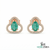 Elegant Oval Emerald and Diamond Clover Stud Earrings – Fine Gold Jewelry