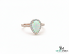 Pear Shape Opal Ring with Diamonds 14k and 18K Gold Statement Ring