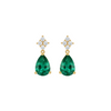 4.20 carat ear Cut Emerald Drop Earrings in Gold Elegant Drop Design