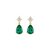 4.20 carat ear Cut Emerald Drop Earrings in Gold Elegant Drop Design