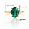 Unique Oval Cabochon Emerald and Diamond Ring 14K Gold Emerald Engagement Ring