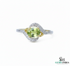Peridot & Diamond Wave Ring – Elegant Gemstone Statement Ring