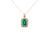 Emerald Cut Natural Emerald and Diamond Halo Pendant in 14K Gold Elegant Birthstone Jewelry