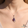 Oval Amethyst Pendant With Diamond Accents – Luxury Jewelry For Woman