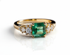 Octagon Natural Emerald And Diamond Engagement Ring Anniversary Gift Ring