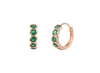 0.70 carat Natural Emerald Row Hoop Earrings Dainty Everyday Hoops