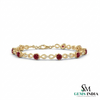 Natural Ruby & Diamond Infinity Link Bracelet - Elegant July Birthstone Tennis Bracelet for Women