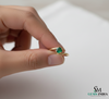 Dainty Emerald Bypass Ring – Thin Gold Stackable Ring