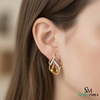 Pear-Cut Citrine & Diamond Stud Earrings in 14k and 18k Gold