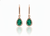 Luxurious 6 carat Pear shape Natural Emerald and Diamond Teardrop DangleEarrings in 14K Gold
