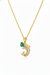 1.10 Carats Natural Emerald and diamond Dolphin Pendant for Womans in 14k Solid Gold