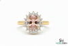Luxury Oval Morganite Halo Ring with Diamonds - Blush Pink Engagement Ring