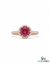 Round cut Natural Ruby Engagement Ring with Diamond Halo in 14k and 18k Gold
