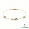 Emerald Station Chain Bracelet with Infinity Center – Minimal Gold Jewelry