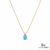 Oval Turquoise Gemstone Pendant With Diamond Accent – Gift For Her