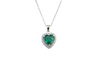 2.20 carat Natural Emerald Heart Pendant in Gold with Diamond Accents Elegant Gift for Her