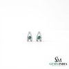 Pear Cut Emerald Green Open Teardrop stud Earrings
