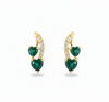 3.50 carat Green Natural Emerald Heart Drop Earrings Sparkling Diamond Curve