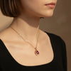 Oval Ruby & Diamond Halo Pendant Special Surprise gift for her