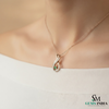 Round Natural Emerald Infinity Diamond Halo Pendant - Infinity pendant for women