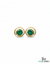 Natural Emerald Stud Earrings – Round Emerald Minimal Swirl Design