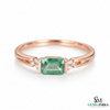 Emerald Cut Green Emerald Ring with Diamond Side Accents – Elegant Fine Jewelry Style