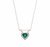 Romantic Natural Emerald Heart Necklace Green Gemstone with Diamond Frame Symbol of Love and Elegance
