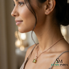 Princess Cut Peridot Solitaire Pendant Minimalist Square Gemstone Jewelry