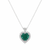 2.20 carat Genuine Emerald Heart Pendant with Diamond in 14K Gold