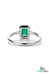 Minimalist Emerald Cut Emerald Gold Ring – Modern Bezel Setting