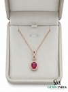 Infinity Style Ruby and Diamond Pendant Necklace July Birthstone Jewelry