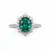 3.90 Carats Natural Zambian Emerald And Diamond Engagement Ring / Elegant May Birthstone Ring / Anniversary Wedding Gift Ring