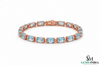 Oval Shape Aquamarine Tennis Bracelet in 14k and 18k Gold - Luxury Fine Jewelry