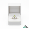 Round Cut Natural Peridot Diamond Ring - Elegant Fine Jewelry