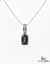 February Birthstone Emerald Cut Amethyst Diamond Pendant