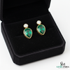 Teardrop Emerald Diamond Stud Drop Earrings – Fine Emerald Jewelry