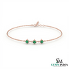 Minimal Round Emerald Trio Bracelet – Elegant Everyday Jewelry